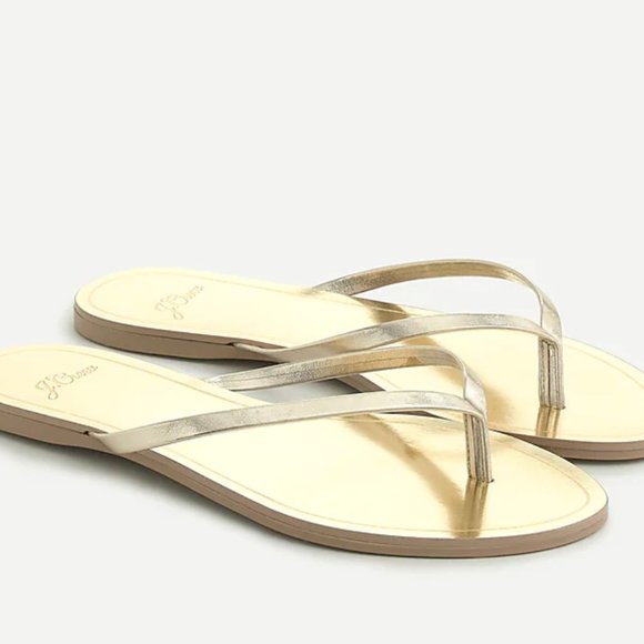 J Crew Mirror Metallic Capri Sandals NWT Sz 8M Gold